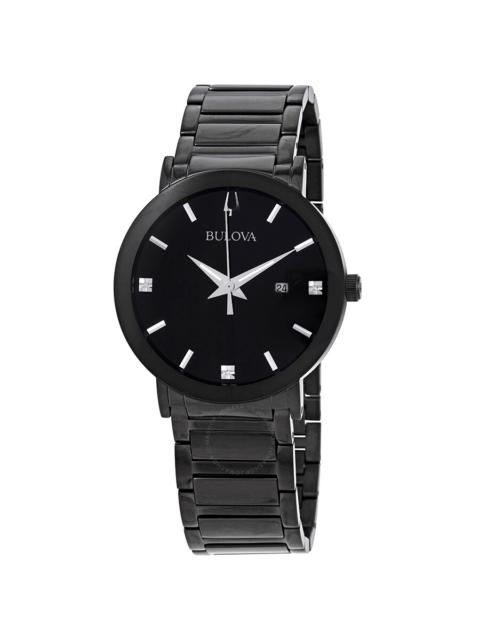 Other Designers Bulova Modern Diamond Black Dial Men's Watch 98D144