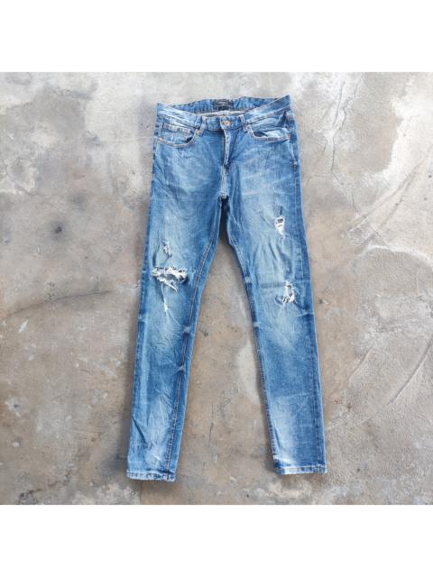 Vintage Forever 21 Brand Skinny Ripped Faded Denim Pants