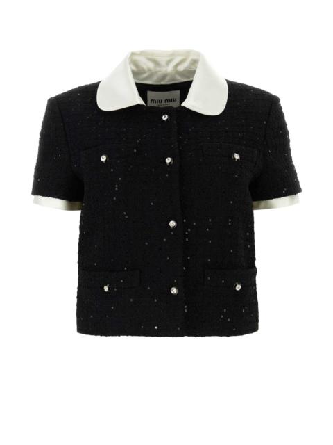 Miu Miu Miu Miu Women Black Boucle Cardigan