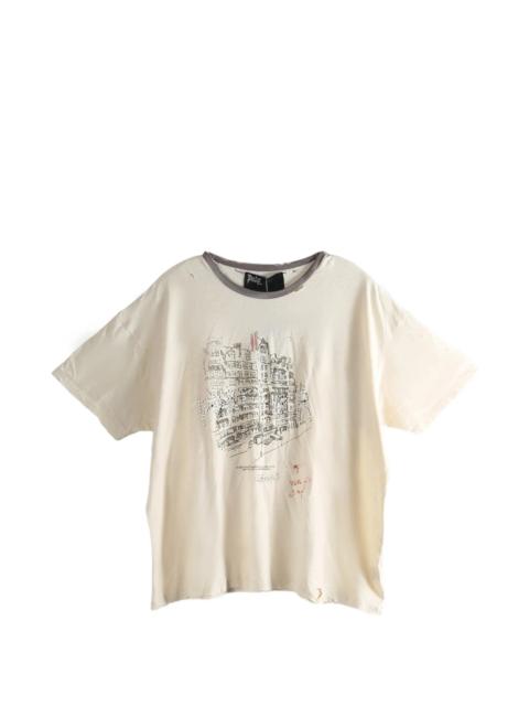 Paly Paly Hollywood Print Raw-cut T-shirt