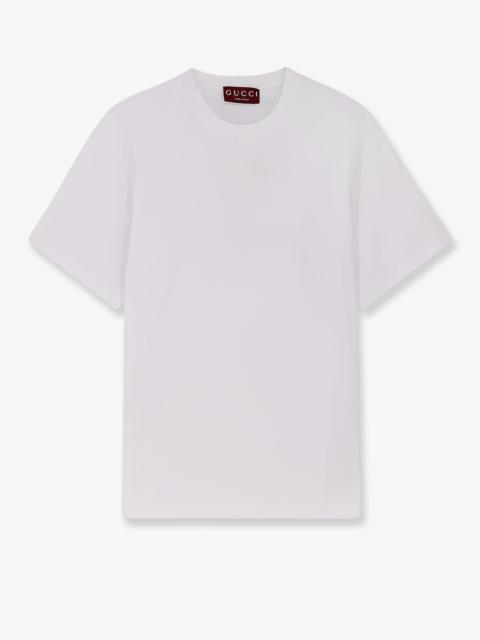 GUCCI Gucci Cotton T-Shirt With Gg Incrocio Logo On The Front