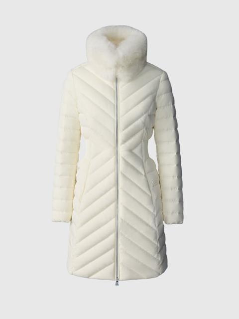 MACKAGE LYRIS Quilted Down Coat with Removable Shearling Collar