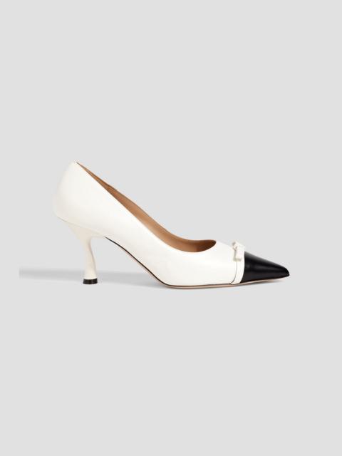 MALONE SOULIERS Beatrix 70 bow-detailed leather pumps