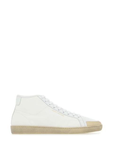 Saint Laurent Man White Canvas And Leather Court Classic Sl/39 Sneakers