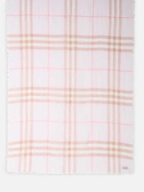 Burberry WIDE SCARF IN QUARTZ PINK 'CHECK' WOOL