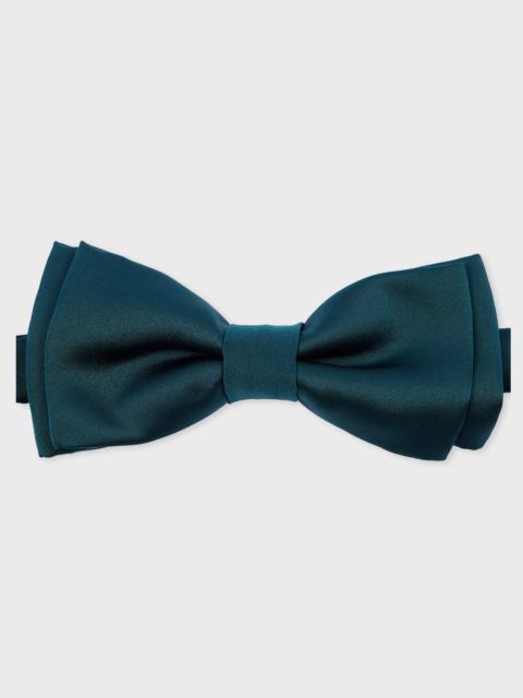 Paul Smith Teal Pre-Tied Satin Bow Tie