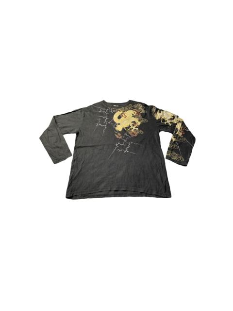 Other Designers Japanese Brand - Vintage Dragon Embroidery Tee Long Sleeve Skate