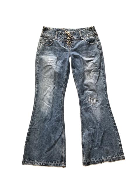 Other Designers Japanese Brand - Rare!Japanese brand leather lace up fly wide leg denim
