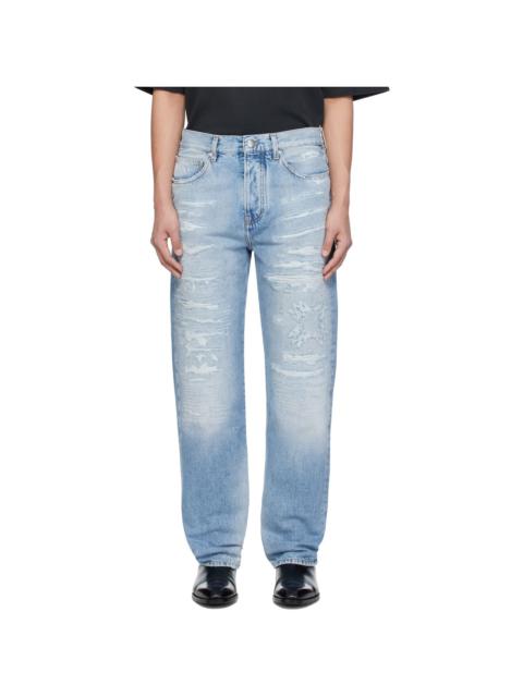 AMIRI Blue 'MA' Quad Repaired Straight Jeans