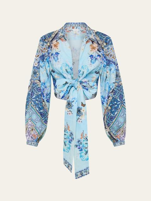 CAMILLA Al Manial Palace Memoirs Cropped Wrap Shirt