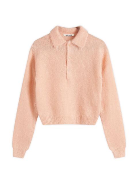 AURALEE Auralee Brushed Super Kid Mohair Knit Short Polo