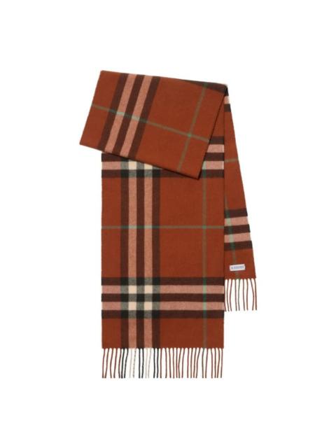 Burberry Burberry Check Fringed Cashmere Scarf