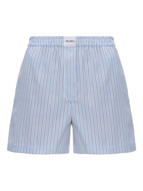 THE ATTICO striped-pattern elasticated mini shorts