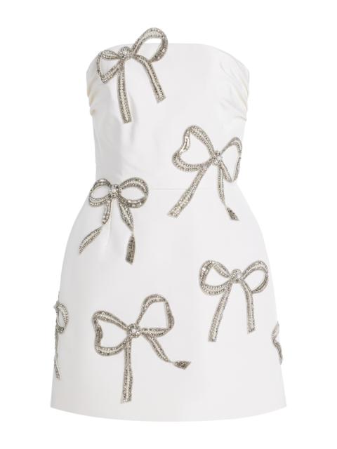 CAROLINA HERRERA Embellished Silk Mini Dress white