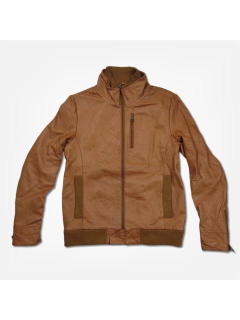 Other Designers American Vintage - Vintage Double Collar Motorcycle Biker Brown