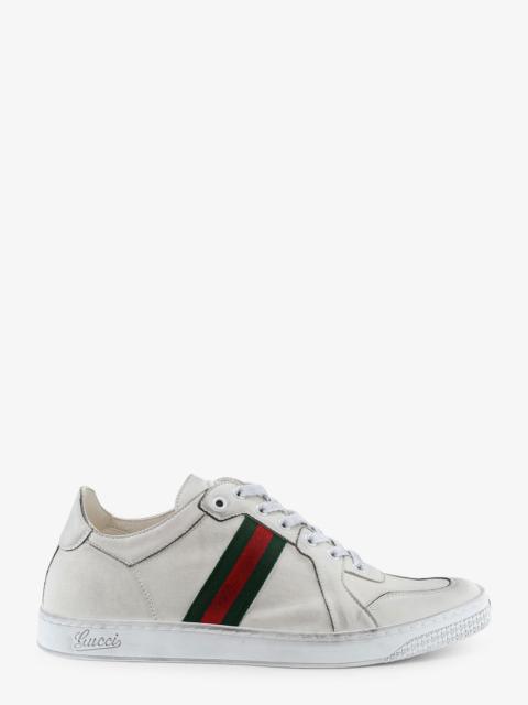 GUCCI Gucci Men Leather Sneakers With Web Detail On The Side