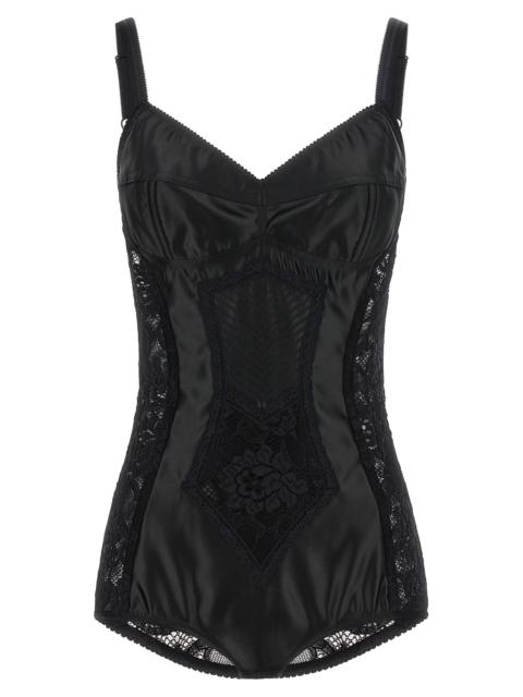 Dolce & Gabbana Dolce & Gabbana Women Satin And Lace Corsetry Bodysuit