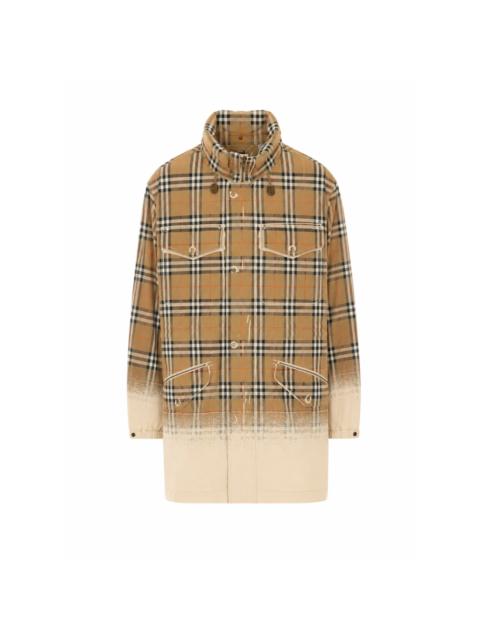 Burberry Burberry Men Tropical Gabardine Parka With Gradient Check