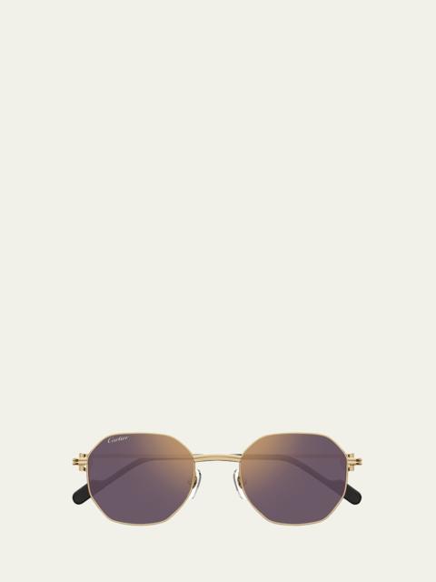 Cartier Mirrored Round Metal Sunglasses