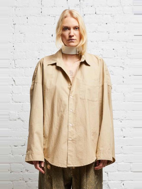 R13 L-S Boxy Button-Up Shirt Khaki