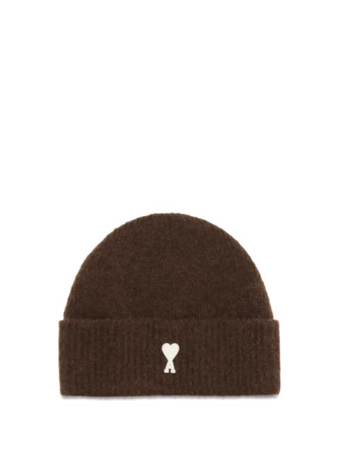 AMI Paris AMI Paris Ami De Coeur Wool Beanie Marron Chocolat