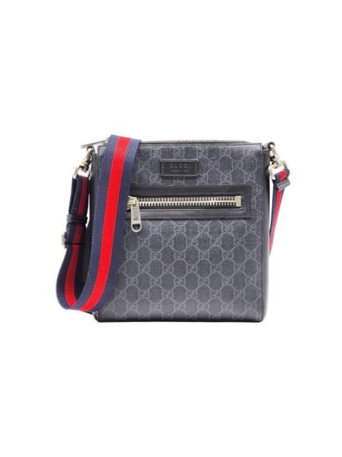 GUCCI GG Supreme Small Messenger Crossbody Bag Black Gray - $1580
