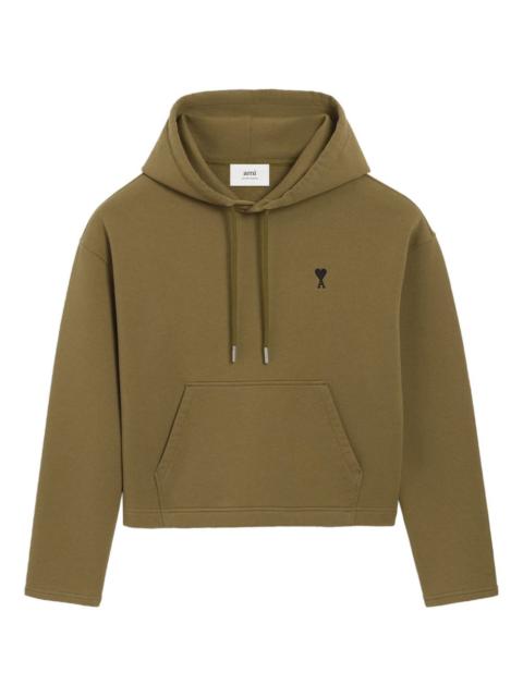 AMI Paris heart-embroidered cotton hoodie