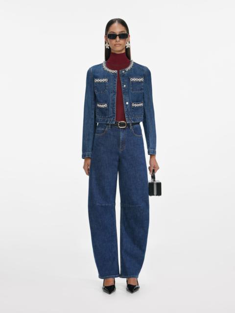 self-portrait Crystal Trim Denim Jacket
