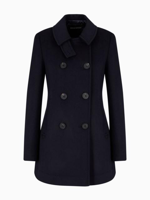 EMPORIO ARMANI Double-breasted pea coat in Casentino wool