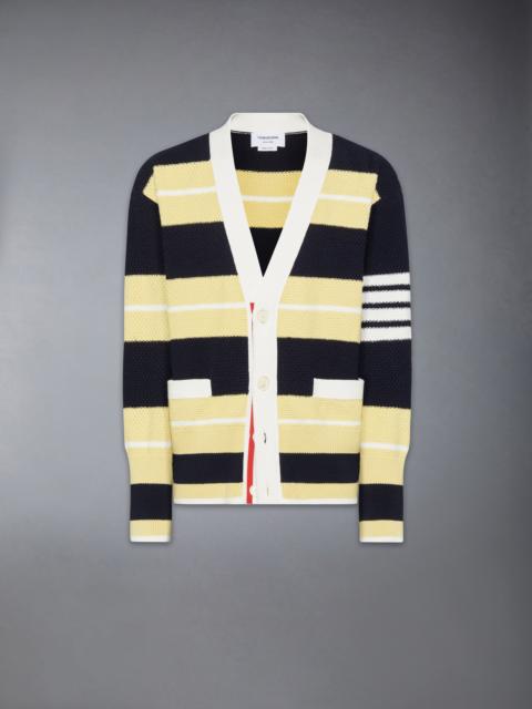 Thom Browne SEED STITCH 4-BAR CARDIGAN