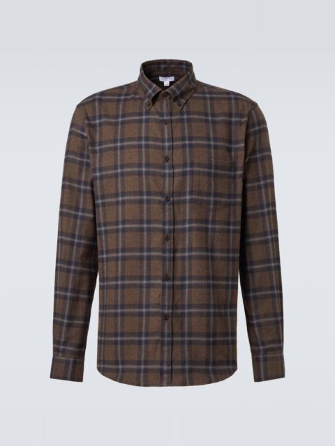Sunspel Checked cotton flannel shirt