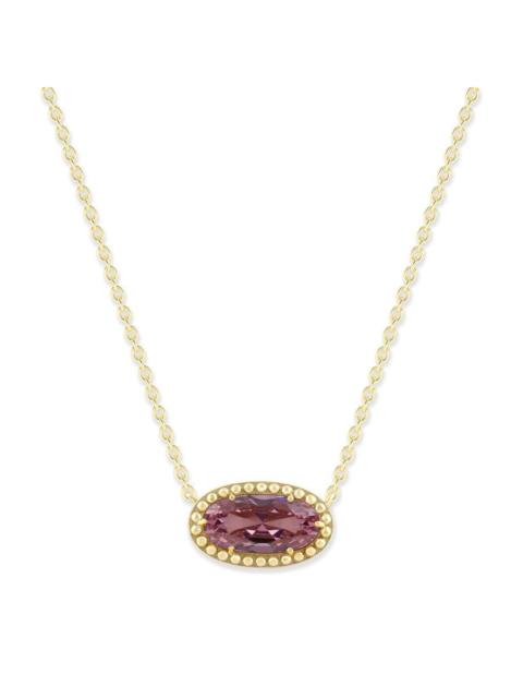 Other Designers DiamondMuse Belacqua Tourmaline October Birthstone Oval Pendant Necklace in 14K Gold Plated Sterling