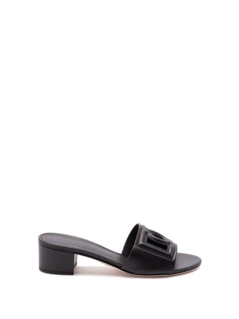 Dolce & Gabbana Dolce & Gabbana Women Calfskin Sliders With `Dg` Logo
