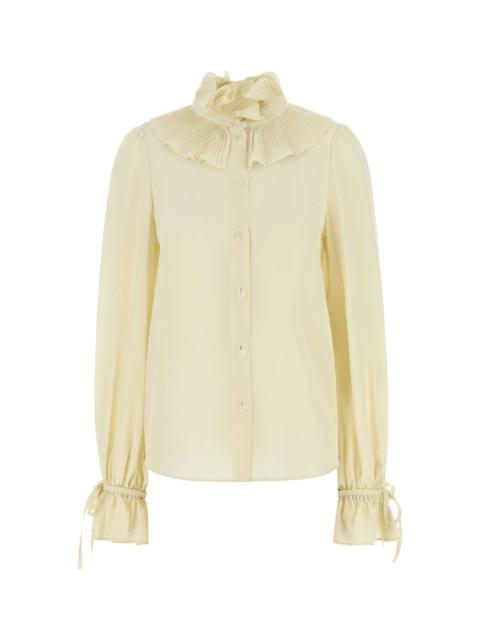 Valentino Valentino Garavani Women Cream Crepe Shirt