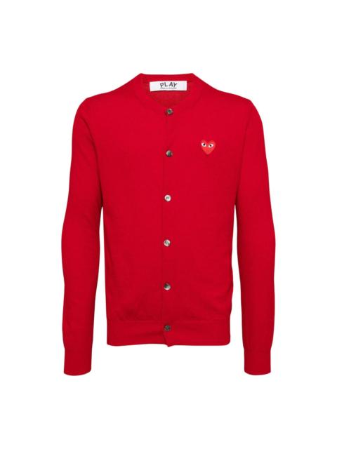 Comme des Garçons PLAY Round-Neck Red Emblem Cardigan