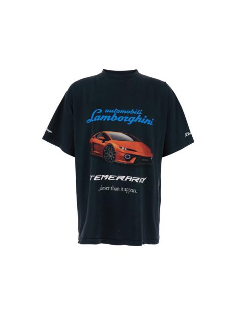 BALENCIAGA Black Cotton Lamborghini T-shirt