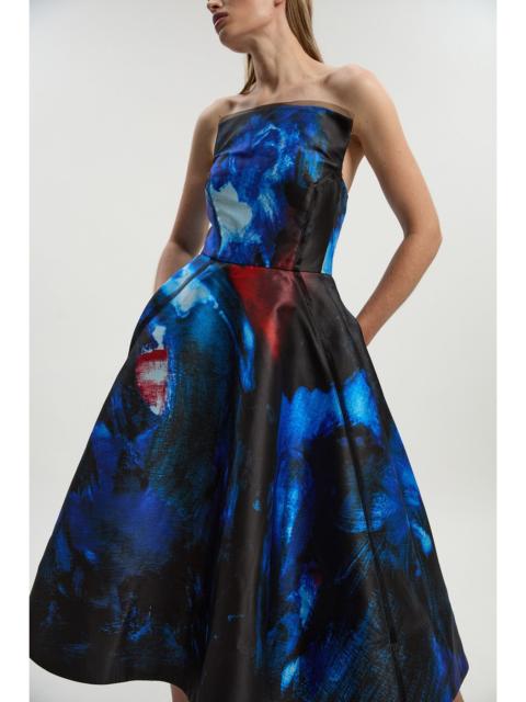 KAREN MILLEN Lily Macrae - Printed Twill Bandeau Prom Dress