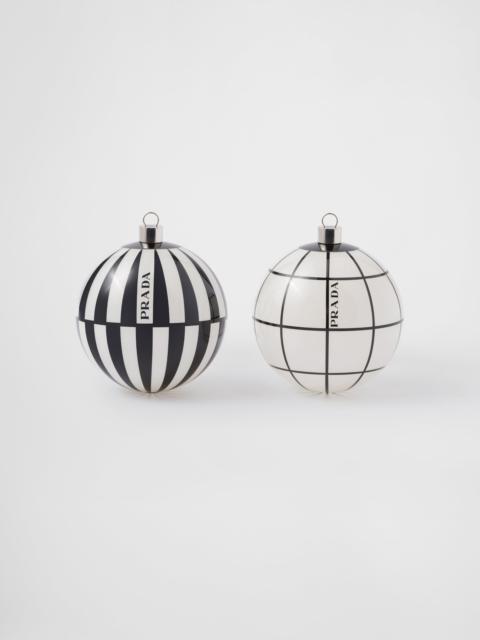 Prada Glass Christmas ornament set