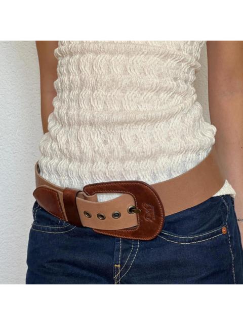 Dolce & Gabbana D&G Tan Belt with Big Buckle Energy