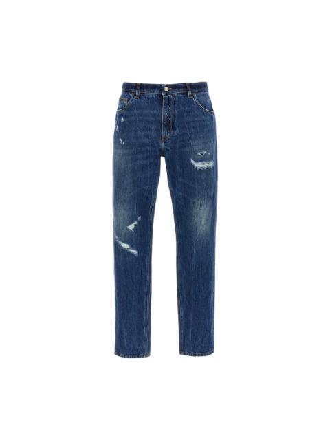 Blue Cotton Denim Jeans