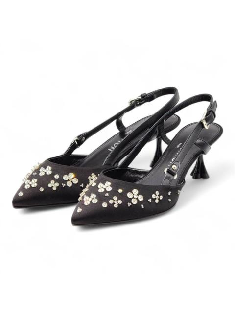 Louis Vuitton Blossom Slingback Heels Satin Crystals Black EU 36 US 5.5