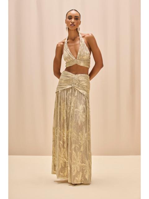 PatBO GOLDEN DUST LUREX MAXI SKIRT