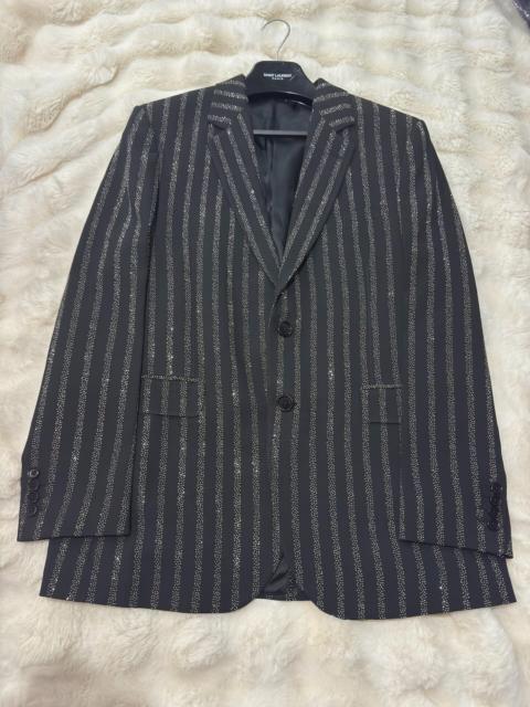 CELINE Celine Brand-New Runway Blazer with Elaborate Rhinestone and Bead Embellishment