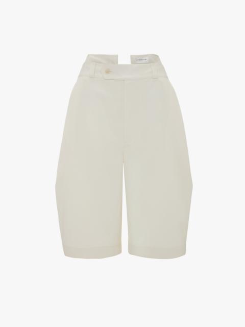 Victoria Beckham Tab Detail Shorts In Ivory