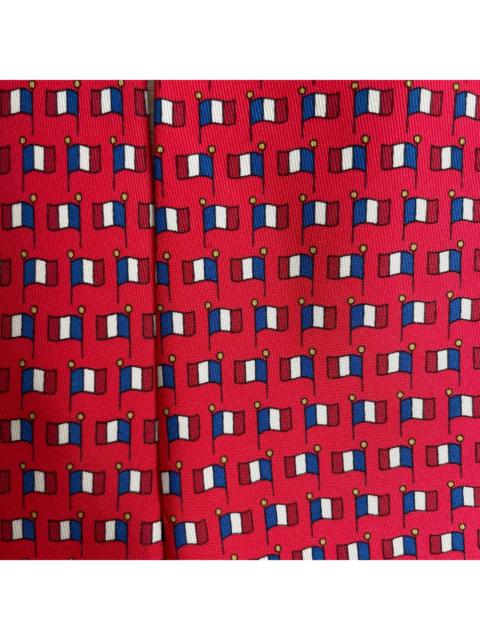 Hermès Hermes Paris Silk Tie 7142 FA France Flag Red