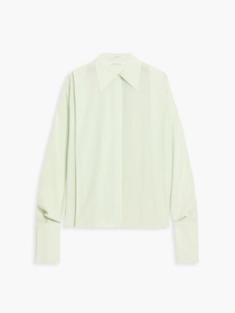 Another Tomorrow Pleated silk crepe de chine shirt