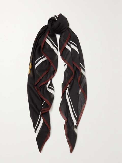SAINT LAURENT Printed Modal And Cashmere-blend Scarf