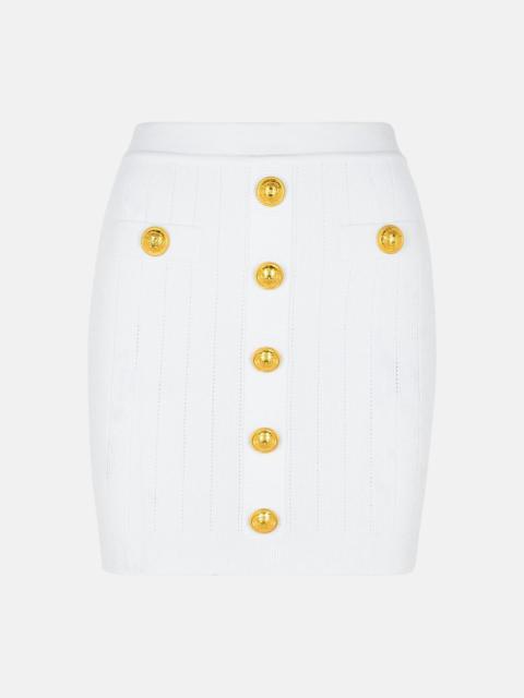 Balmain MINI SKIRT IN WHITE VISCOSE BLEND