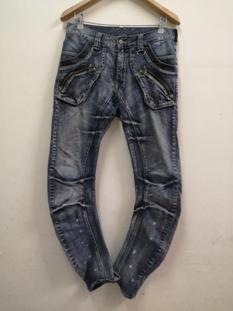 Other Designers PPFM - Distressed Slim fit Curved Denim Jeans