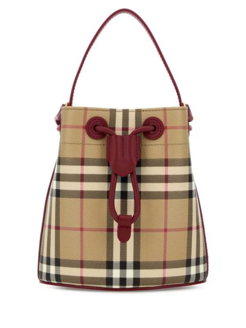 Burberry Burberry Women Printed Canvas Mini Check Bucket Bag